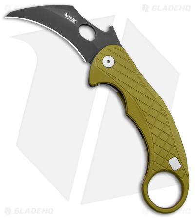 LionSteel Emerson L.E.One Karambit Folding Knife Green Al (3.25" Black MagnaCut)