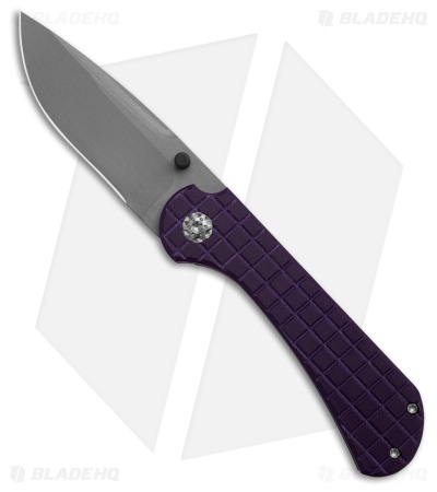 Luma Blades Custom Kovert MC Liner Lock Knife Purple Frag G-10 (3