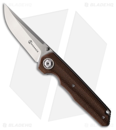 Maxace Samurai 2.0 Liner Lock Knife Brown Burlap Micarta (3.75" Satin)