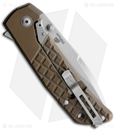 MKM Maximo Frame Lock Knife Brown Titanium SW - Blade HQ