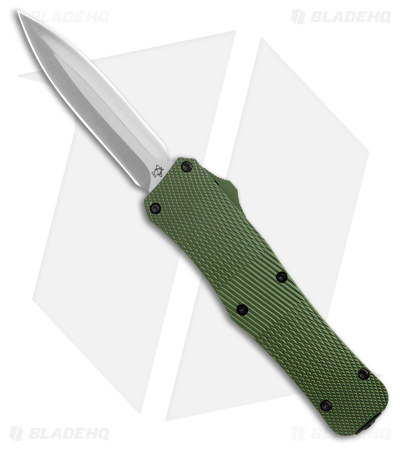 Mantis Auto Stiletto OTF Automatic Knife Dagger Green Aluminum (3.2" Satin)