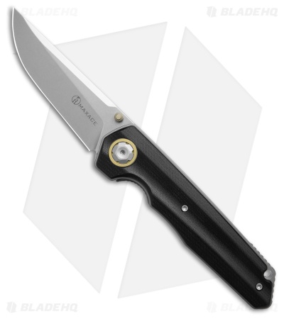 Maxace Knives Samurai 2.0 Liner Lock Knife Black G-10 (3.75" Stonewash)