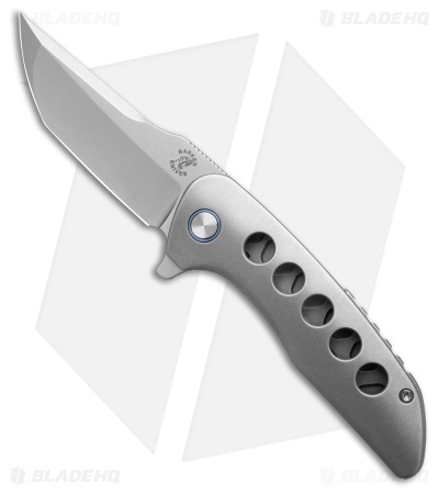 Mechforce + Barker Collab Hokkaido Frame Lock Knife Titanium + Holes (3.8" SW)