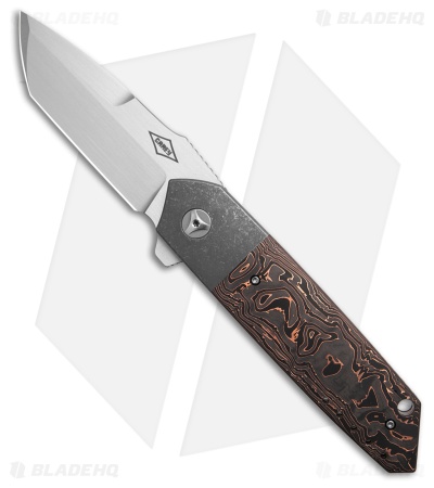Mechforce Carey Collab Roadster Frame Lock Knife Copper CF (3.4" Satin)