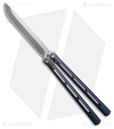Medford Viceroy Drop Point Butterfly Knife Blue Titanium (4.75" Satin S45VN)