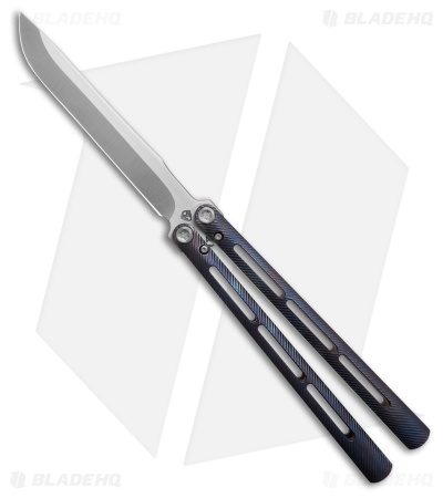 Medford Viceroy Drop Point Butterfly Knife Blue/Purple Titanium (4.75" Satin)