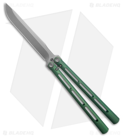 Medford Viceroy Drop Point Butterfly Knife Green Titanium (4.75" Satin S45VN)
