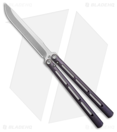 Medford Viceroy Drop Point Butterfly Knife Violet Titanium (4.75" Satin S45VN)