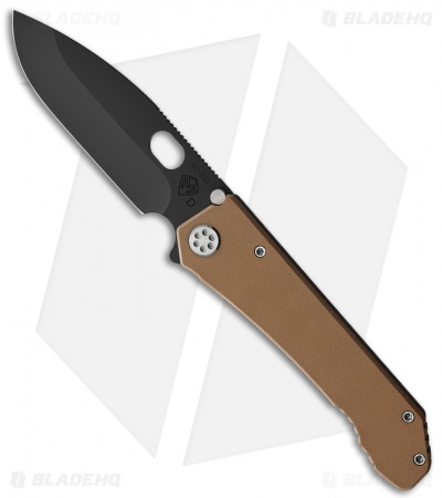Medford Praetorian Slim Frame Lock Tumbled Titanium Drop Point (3.25" Black)