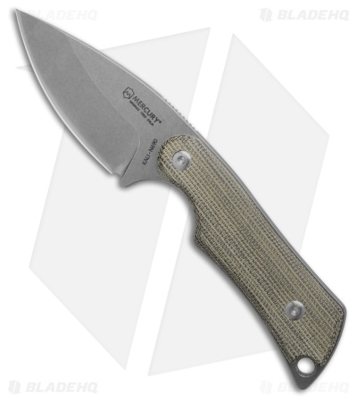Mercury Kali Fixed Blade Knife Green Canvas Micarta (2.4" Stonewash)