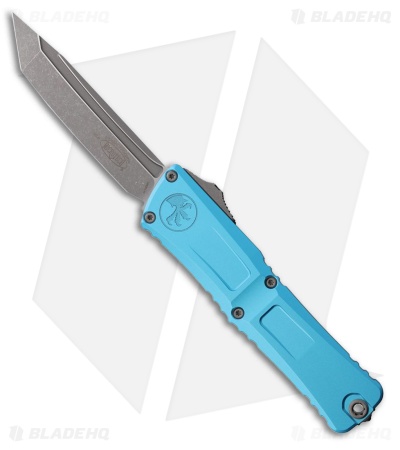 Microtech Combat Troodon Gen III T/E OTF Knife Turquoise Aluminum (4.1" Apoc)