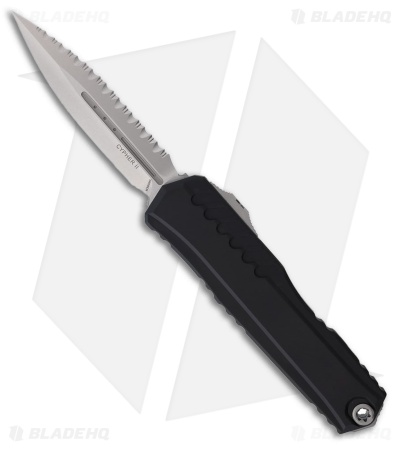 Microtech Cypher II D/E OTF Automatic Knife Black Aluminum (3.5" SW Full Serr)