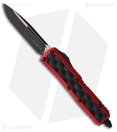 Microtech Daytona S/E OTF Automatic Knife Red Al + Black Bubble Inlay (3" Black)
