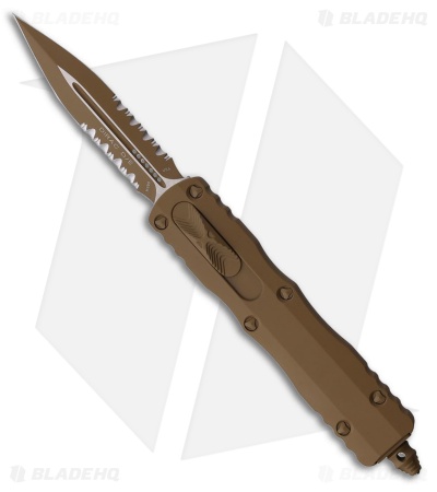 Microtech Dirac D/E OTF Automatic Knife Tan Aluminum (2.9" Tan Cerakote Serr)