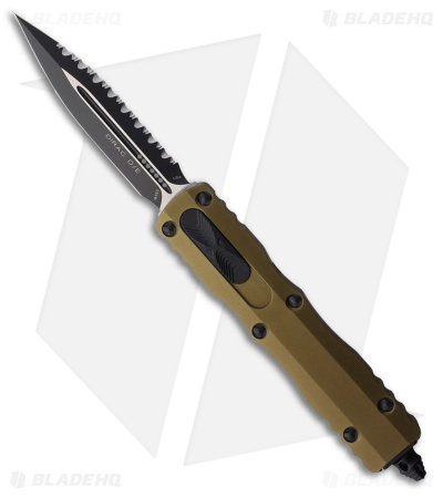 Microtech Dirac D/E OTF Automatic Knife OD Green Aluminum (2.9" Black Full Serr)