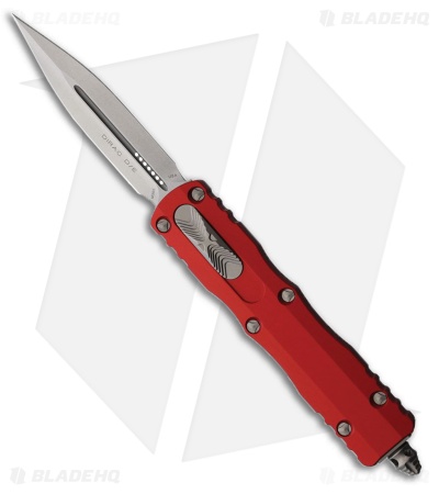 Microtech Dirac D/E OTF Automatic Knife Red Aluminum (2.9" Stonewash)