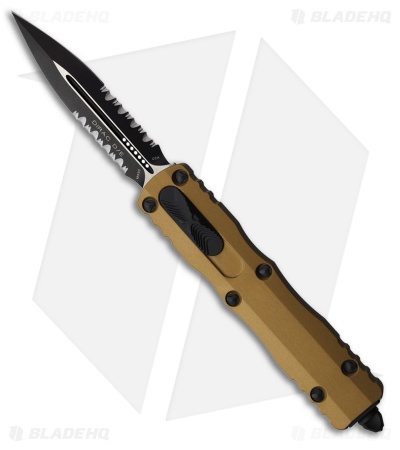 Microtech Dirac D/E OTF Automatic Knife Tan Aluminum (2.9" Black Serr)