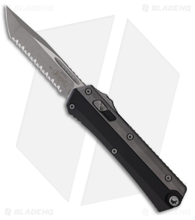 Microtech Glykon T/E OTF Automatic Knife Black Al/Ti (3.75" Apoc Full Serr)