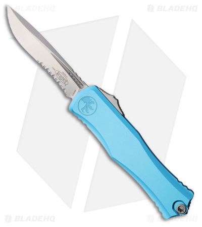 Microtech Hera II OTF Automatic Knife Turquoise Aluminum (4" Stonewash Serr)
