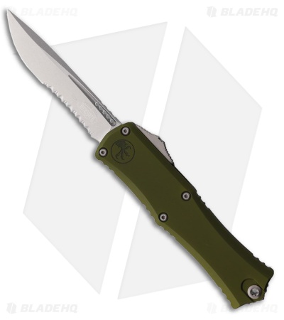 Microtech Hera II Mini Recurve OTF Automatic Knife OD Green Al (3" SW Serr)