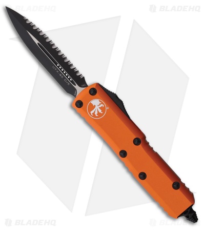 Microtech UTX-85 D/E OTF Automatic Knife Orange Aluminum (3.1" Black Full Serr)