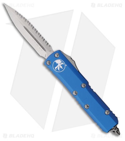 Microtech UTX-85 D/E OTF Automatic Knife Blue Aluminum (3.1" SW Full Serr)
