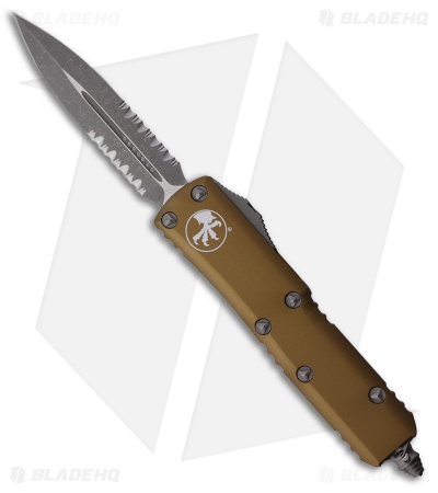 Microtech UTX-85 D/E OTF Automatic Knife Tan Al (3.1" Apoc Serr)