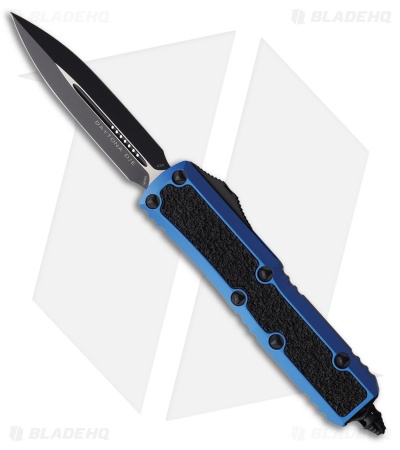 Microtech Daytona D/E OTF Automatic Knife Blue Aluminum (3" Black) MCT1261BLS