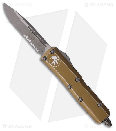 Microtech UTX-85 S/E OTF Automatic Knife Distressed Tan Al (3.1" Apoc Serr)