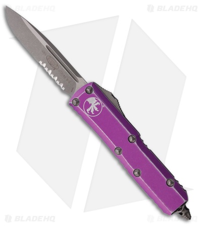 Microtech UTX-85 S/E OTF Automatic Knife Distressed Violet Al (3.1" Apoc Serr)