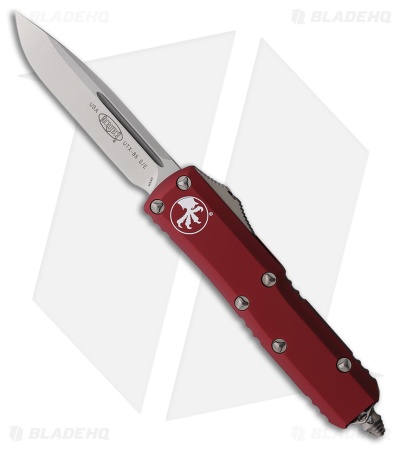 Microtech UTX-85 S/E OTF Automatic Knife Merlot Red Aluminum (3.1" Stonewash)