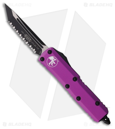 Microtech UTX-85 T/E OTF Automatic Knife Violet Al (3.13" Black Serr) MCT2333VI