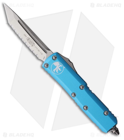 Microtech UTX-85 T/E OTF Automatic Knife Turquoise Aluminum (3.1" SW Full Serr)