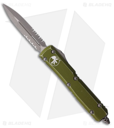 Microtech Ultratech D/E OTF Auto Knife Distressed OD Green Al (3.4" Apoc Serr)