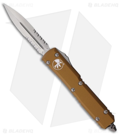 Microtech Ultratech D/E OTF Automatic Knife Tan Aluminum (3.4" SW Serr)