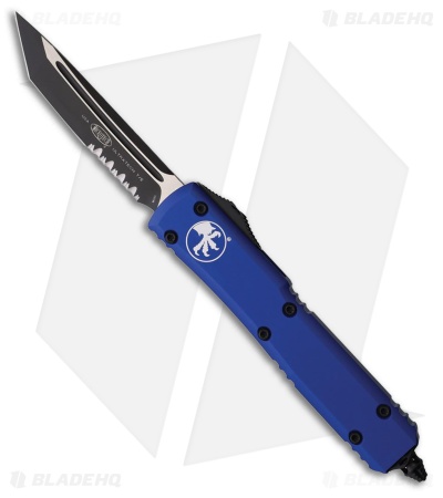 Microtech Ultratech T/E OTF Knife Navy Blue Aluminum (3.4" Black Serr)