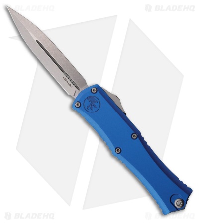 Microtech Hera II Mini 30th Anniversary D/E OTF Knife Blue Aluminum (2.9" SW)