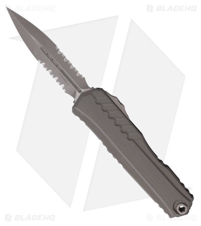 Microtech Cypher II D/E OTF Automatic Knife Natural Clear Al (3.5" Apoc Serr)