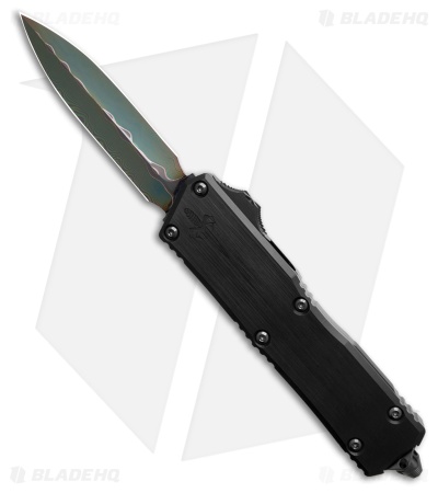 Microtech Executive Scarab II Gen III Auto Knife Black (4" Riptide Damascus)