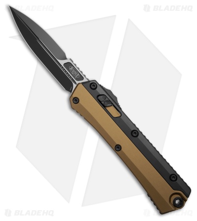 Microtech Glykon D/E OTF Automatic Knife Tan Aluminum/Black Ti (3.75" Black)