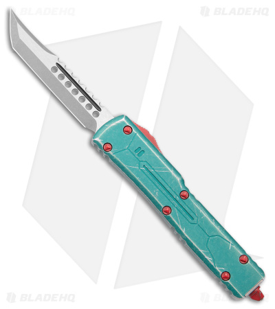 Microtech UTX-70 Hellhound Bounty Hunter OTF Auto Knife Green Al (2.4" Apoc)