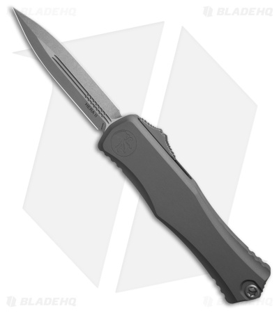 Microtech Hera II D/E Automatic Knife Natural Clear Aluminum (4" Stonewash)