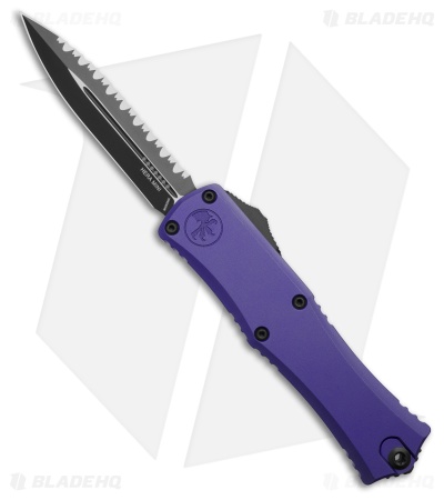 Microtech Hera II Mini D/E OTF Automatic Knife Purple Al (3" Black Full Serr)