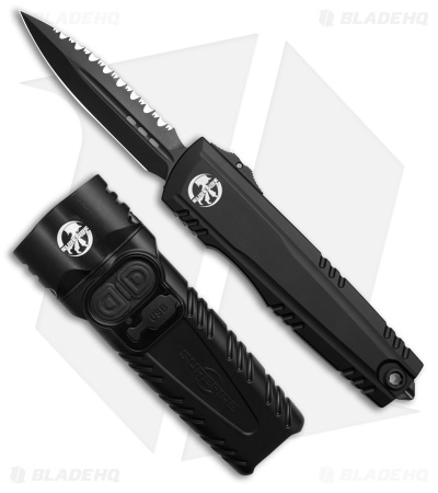 Microtech Luminary D/E/ OTF Knife (3.6" Black Serr) + Surefire Stiletto Pro II