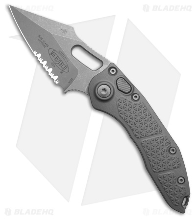 Microtech Stitch Automatic Knife Natural Clear Aluminum (3.75" AP Serr)