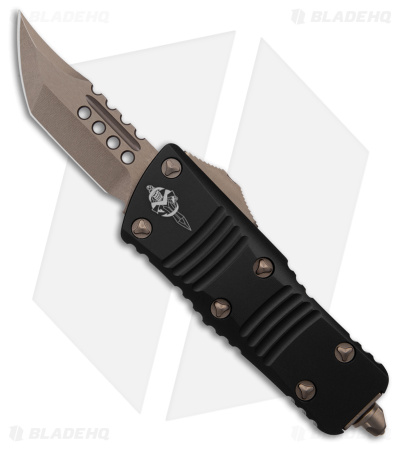 Microtech Mini Troodon Hellhound OTF Automatic Knife Black (1.9" Bronze) 819-13S