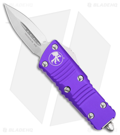 Microtech Troodon Mini D/E  CA Legal OTF Auto Knife Purple (1.9" Stonewash)