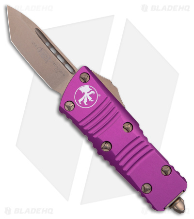 Microtech Troodon Mini T/E CA Legal OTF Auto Violet (1.9" Bronzed Standard)