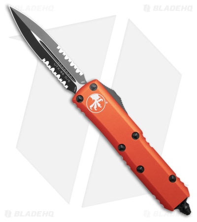 Microtech UTX-85 D/E OTF Automatic Knife Orange Aluminum (3.1" Black Serr)