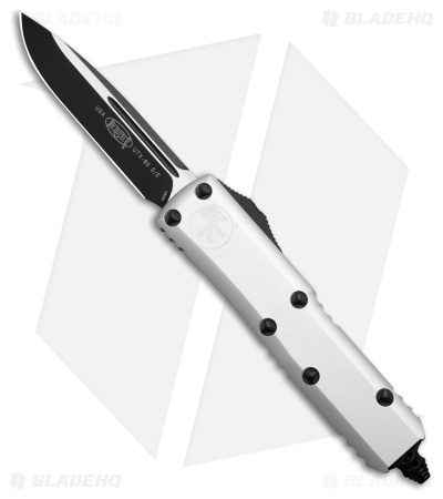 Microtech UTX-85 S/E OTF Automatic Knife Natural Clear Aluminum (3.1" Black)